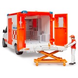 bruder MB Sprinter Ambulancia con conductor, Automóvil de construcción rojo/blanco