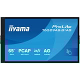 iiyama T6529AS-B1AG pantalla de señalización Diseño de quiosco 163,8 cm (64.5") LED Wifi 420 cd / m² 4K Ultra HD Negro Pantalla táctil Procesador incorporado Android 24/7, Monitor LED negro (mate), Diseño de quiosco, 163,8 cm (64.5"), LED, 3840 x 2160 Pixeles, Wifi, 24/7