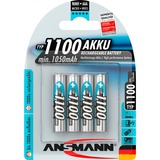 Ansmann 1100mAh  pila doméstica AAA Níquel-metal hidruro (NiMH), Batería plateado, AAA, Níquel-metal hidruro (NiMH), 10.5 x 44.5