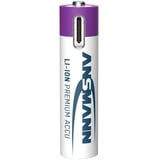 Ansmann Batería Li-Ion Micro AAA tipo 500 (mín. 400 mAh), paquete de 4 blanco/Violeta