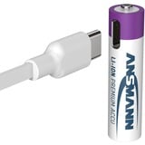 Ansmann Batería Li-Ion Micro AAA tipo 500 (mín. 400 mAh), paquete de 4 blanco/Violeta