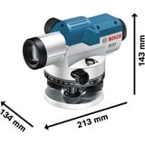 Bosch 0 601 068 001 rangefinders 26x 0,3 - 100 m, Nivelador azul, -10 - 50 °C, -20 - 70 °F, 135 x 215 x 145 mm, 1,7 kg