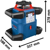 Bosch GRL 600 CHV Nivel giratorio 60 m 630-650 nm, Láser rotativo azul, 60 m, 1,5 mm/m, 8,5°, 600 m, 600 RPM, Horizontal/Vertical