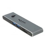 DeLOCK 87752 base para portátil y replicador de puertos Alámbrico USB 3.2 Gen 1 (3.1 Gen 1) Type-C Gris, Estación de acoplamiento gris, Alámbrico, USB 3.2 Gen 1 (3.1 Gen 1) Type-C, Gris, MicroSD (TransFlash), SD, 3840 x 2160 Pixeles, Metal