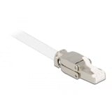 DeLOCK conector RJ-45 Plata, Cat.6a STP, Enchufe RJ-45, Plata, Macho, Derecho, Zinc, Cat6a