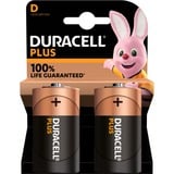 Duracell Plus 100 D Batería de un solo uso Alcalino Batería de un solo uso, D, Alcalino, 1,5 V, 2 pieza(s), Multicolor