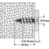 fischer Taco para aislamiento FID II 50mm, Pasador blanco