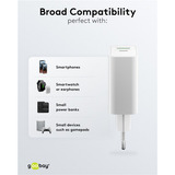 goobay Cargador rápido dual USB-C PD GaN 30 W, wh blanco