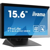 iiyama ProLite T1634MC-B8X monitor pantalla táctil 39,6 cm (15.6") 1920 x 1080 Pixeles Multi-touch Multi-usuario Negro, Monitor LED negro, 39,6 cm (15.6"), 450 cd / m², Full HD, LED, 16:9, 1920 x 1080 Pixeles
