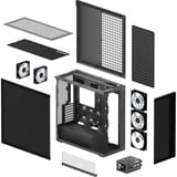 ARCTIC Xtender (Mirror Black) Midi Tower Negro, Cajas de torre negro, Midi Tower, PC, Negro, EATX, Metal, Vidrio templado, Juego