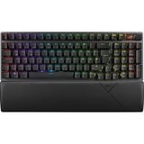 ASUS ROG Strix Scope II 96 Wireless teclado Juego USB + RF Wireless + Bluetooth QWERTZ Alemán Negro, Teclado para gaming negro, Inalámbrico y alámbrico, USB + RF Wireless + Bluetooth, Interruptor mecánico, QWERTZ, LED RGB, Negro
