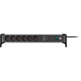 Brennenstuhl 1391020600, Regleta negro/Aluminio
