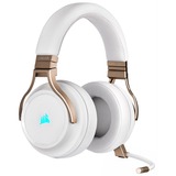 Corsair VIRTUOSO RGB Auriculares Diadema Conector de 3,5 mm Perlado, Auriculares para gaming blanco/Dorado, Auriculares, Diadema, Juego, Perlado, Giratorio, Control deslizante, Multicolor