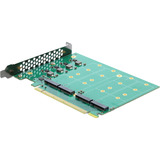 DeLOCK Tarjeta PCIe 5.0 x16 > 4x M.2 NVMe internos + disipador de calor, Tarjeta de interfaz 