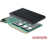 DeLOCK Tarjeta PCIe 5.0 x16 > 4x M.2 NVMe internos + disipador de calor, Tarjeta de interfaz 