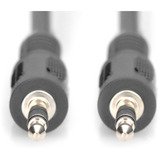 Digitus Cable de conexión de audio de 3,5 mm con conector estéreo negro