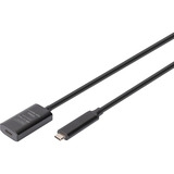 Digitus Cable de extensión USB 3.2 Gen 2 activo, conector USB-C > toma USB-C, Cable alargador negro
