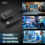 Digitus Cable de extensión USB 3.2 Gen 2 activo, conector USB-C > toma USB-C, Cable alargador negro