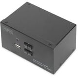 Digitus Conmutador KVM, 2 puertos, pantalla dual, 4K, HDMI®, Switch KVM 2 puertos, pantalla dual, 4K, HDMI®, 3840 x 2160 Pixeles, 4K Ultra HD, Negro