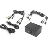 Digitus Conmutador KVM, 2 puertos, pantalla dual, 4K, HDMI®, Switch KVM 2 puertos, pantalla dual, 4K, HDMI®, 3840 x 2160 Pixeles, 4K Ultra HD, Negro