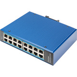 Digitus Red Ethernet Gigabit de 16 puertos, Interruptor/Conmutador azul