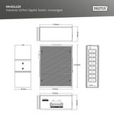 Digitus Red Ethernet Gigabit de 16 puertos, Interruptor/Conmutador azul
