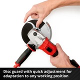 EINHELL Amoladora angular profesional inalámbrica AXXIO 18/150, 18 Voltios rojo/Negro