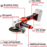 EINHELL Amoladora angular profesional inalámbrica AXXIO 18/150, 18 Voltios rojo/Negro