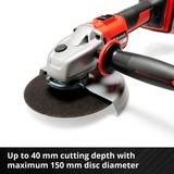 EINHELL TE-AG 18/150 Li BL - Solo, Amoladora angular rojo/Negro