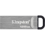Kingston DataTraveler Kyson unidad flash USB 128 GB USB tipo A 3.2 Gen 1 (3.1 Gen 1) Plata, Lápiz USB plateado, 128 GB, USB tipo A, 3.2 Gen 1 (3.1 Gen 1), 200 MB/s, Sin tapa, Plata