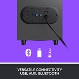 Logitech 980-001348 conjunto de altavoces 40 W Universal Grafito 2.1 canales 10 W Bluetooth, Altavoces de PC negro, 2.1 canales, 40 W, Universal, Grafito, 80 W, Inalámbrico