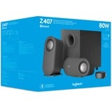 Logitech 980-001348 conjunto de altavoces 40 W Universal Grafito 2.1 canales 10 W Bluetooth, Altavoces de PC negro, 2.1 canales, 40 W, Universal, Grafito, 80 W, Inalámbrico