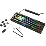 Sharkoon SGK50 S4 teclado USB QWERTY Inglés de EE. UU. Negro, Teclado para gaming negro, 60%, USB, QWERTY, LED RGB, Negro