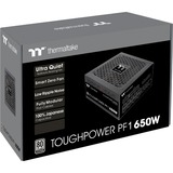 Thermaltake Toughpower PF1 unidad de fuente de alimentación 650 W 24-pin ATX ATX Negro, Fuente de alimentación de PC negro, 650 W, 100 - 240 V, 780 W, 50/60 Hz, 10 A, Activo