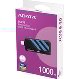 ADATA SSD Externa SC735 1 TB, Unidad de estado sólido negro/Azul