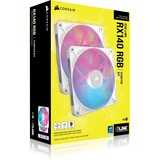 Corsair Corsair iCUE RX140 RGB Dual Kit wh, Ventilador blanco