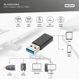 Digitus Adaptador USB Tipo-C, USB A - USB-C 