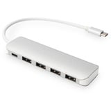 Digitus Concentrador USB Type-C™ de 4 puertos (USB 3.0) + PD, Hub USB plateado