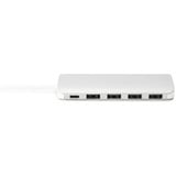 Digitus Concentrador USB Type-C™ de 4 puertos (USB 3.0) + PD, Hub USB plateado