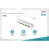 Digitus DA-70242-1, Hub USB plateado