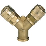 EINHELL Distribuidor de aire comprimido, 2x acoplamiento rápido > R 3/8" IG 