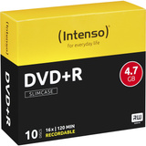 Intenso DVD+R 4.7 GB 16x 4,7 GB 10 pieza(s), DVDs vírgenes DVD+R, 120 mm, Caja de cd, 10 pieza(s), 4,7 GB
