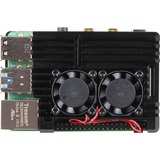 Joy-IT Carcasa de aluminio + ventilador Raspberry Pi 4, Caja/Carcasa 