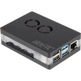 Joy-IT RB-CASEP4+03B para Raspberry Pi 4 B, Caja/Carcasa negro/Transparente