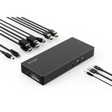Kensington Replicador de puertos 4K dual USB-C y USB-A SD4781P EQ, Estación de acoplamiento negro, Alámbrico, USB 3.2 Gen 2 (3.1 Gen 2) Type-C, 100 W, 3,5 mm, 10,100,1000 Mbit/s, Negro