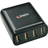 Lindy Extensor USB 2.0 Cat.6 de 4 puertos negro