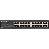 Netgear GS324 No administrado Gigabit Ethernet (10/100/1000) Negro, Interruptor/Conmutador No administrado, Gigabit Ethernet (10/100/1000), Montaje en rack, Montaje de pared