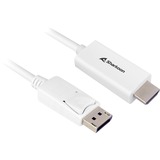 Sharkoon Cable adaptador Displayport 1.2 > HDMI 4K blanco