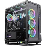 Thermaltake Core P6 Tempered Glass Mid Tower Midi Tower Negro, Caja abierta/Benchmark negro, Midi Tower, PC, Negro, SPCC, Vidrio templado, Juego, Azul, Verde, Rojo