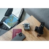 Verbatim 49545 adaptador de enchufe eléctrico Universal, Enchufe del recorrido negro/Plateado